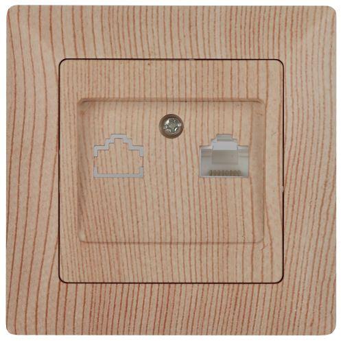 Розетка компьютерная 1-м СП Solo 4-303-11 RJ45 сосна Intro Б0043388