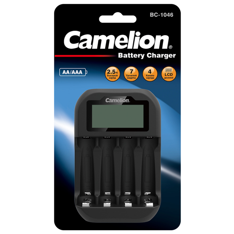 Устройство зарядное BC-1046 быстрое с индикацией 4хАА ААА Camelion 15040