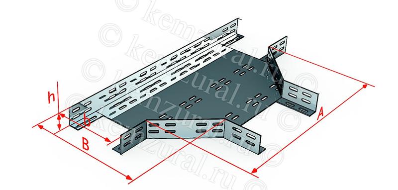 Лоток тройниковый ОТ50х50 УТ1.5 (S=0.7мм) метизы в компл. КЭМЗ 102 050501 24