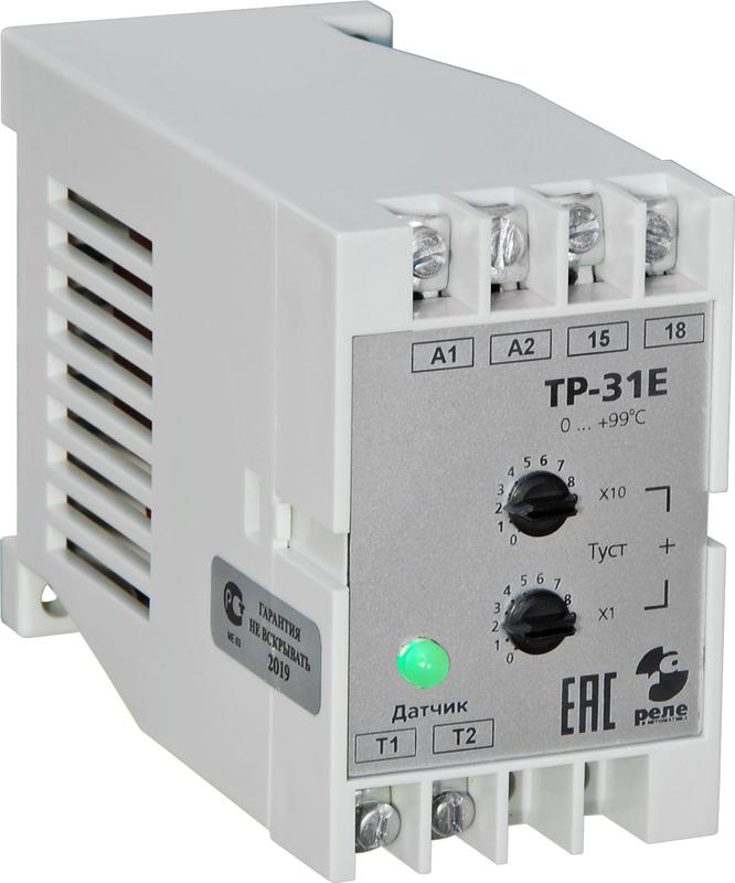 Реле температурное ТР-31Е 10А 1з УХЛ4 220В 50Гц 0…99град.C режим нагрев гистерезис 4град.C в компл. с датчиком ДТ кабель 2.5м Реле и автоматика A8223-79683191
