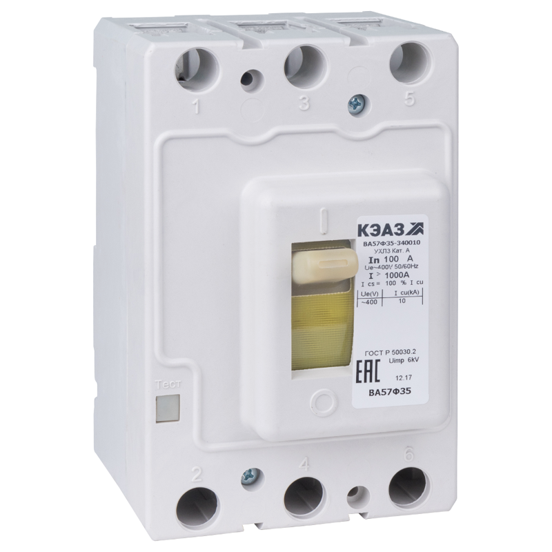 Выключатель автоматический 3п 31.5А 315Im 10кА ВА57Ф35-340010 УХЛ3 400В AC КЭАЗ 151418