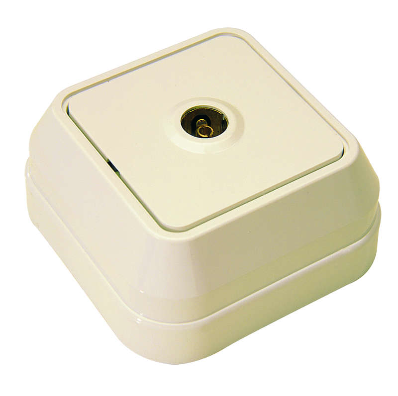 Розетка телевизионная TV 1-м ОП 16А IP20 крем. Makel 45207