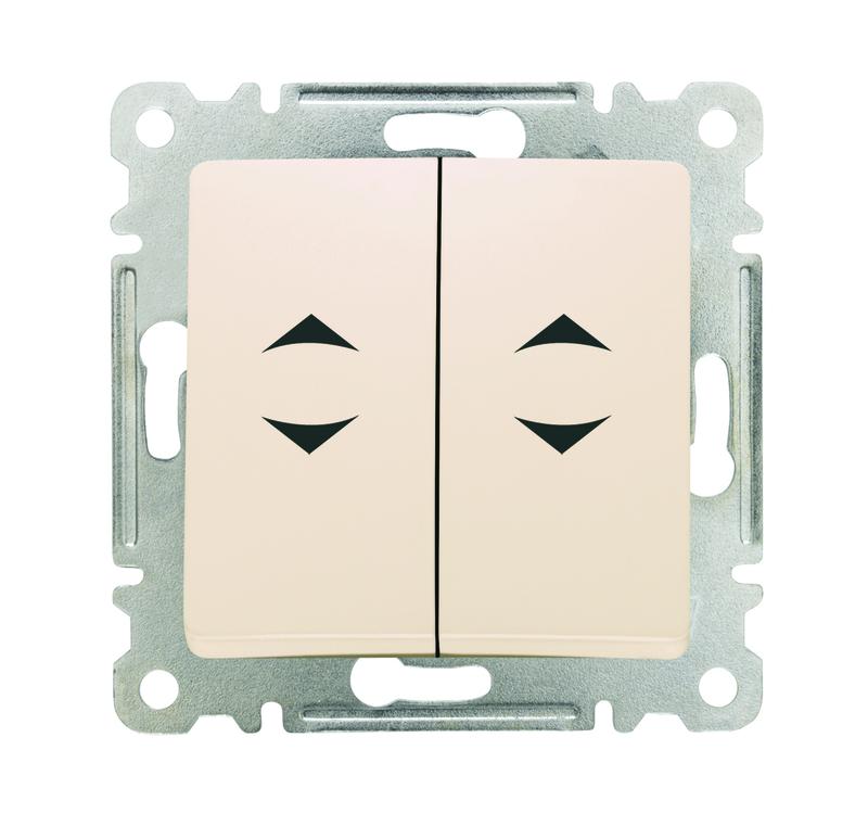 Переключатель проходной 2-кл. СП Lillium IP20 механизм крем. Makel 30010026