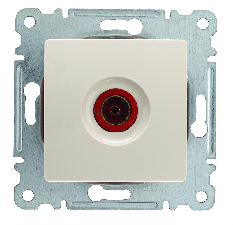 Розетка телевизионная проходная TV Lillium 12дБ с панелью механизм крем. Makel 30010007