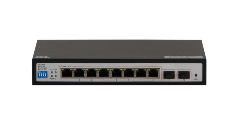 Коммутатор WEB Smart управляемый 8 PoE 802.3af/at портов 10/100/1000Мбит/с до 250м cat.6 2хSFP 1000Мбит/с 120Вт APO&R NIKOMAX GL-SW-G105-08P