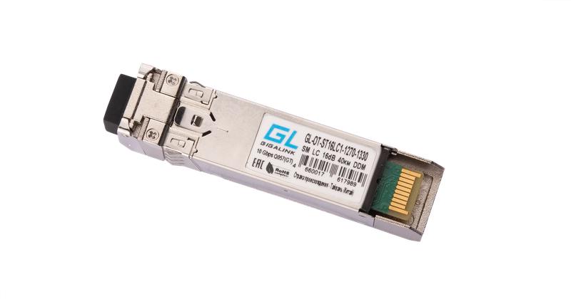 Модуль SFP+WDM 10Гбит/с одно волокно SM LC Tx:1270/Rx:1330нм 16дБ до 40км DDM NIKOMAX GL-OT-ST16LC1-1270-1330