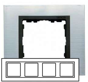 Рамка 4-м Simon82 нерж. сталь Simon 82847-37