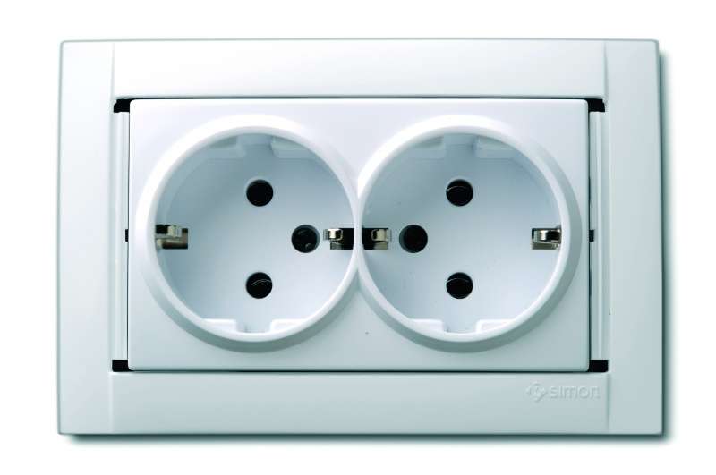 Розетка 2-м СП Simon34 16А IP20 с заземл. бронз. Simon 34459-36