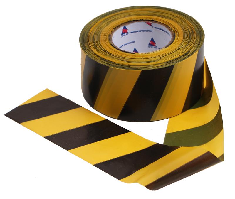 Лента оградительная ЛО-500 75мм "Стандарт" желт./черн. (рул.500м) Протэкт 8265