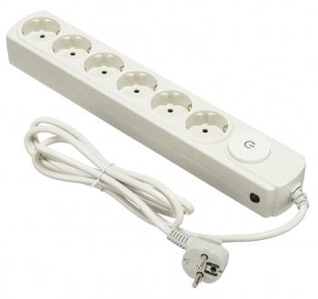Удлинитель с сетевым фильтром 6х1.8м с заземл. 16А IP20 бел. IPPON 1192689
