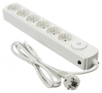 Удлинитель с сетевым фильтром 6х1.8м с заземл. 10А IP20 бел. IPPON 75107