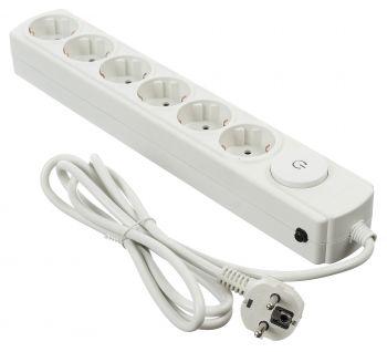 Удлинитель с сетевым фильтром 6х3м с заземл. 10А IP20 бел. IPPON 75108