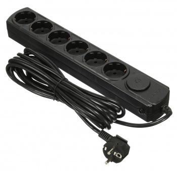 Удлинитель с сетевым фильтром 6х5м с заземл. 16А IP20 черн. IPPON 1192711