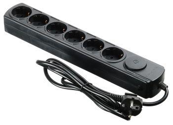 Удлинитель с сетевым фильтром 6х5м с заземл. 10А IP20 черн. IPPON 689478