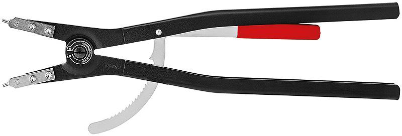 Щипцы для больших внешних стопорных колец с запирающим механизмом прямые сменные губки посадочный размер d 252-400мм L-570мм Knipex KN-4610A6