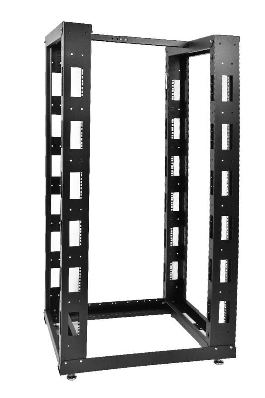 Стойка двухрамная СТК-24.2-9005 24U 620х800мм направл. закл. гайки 250кг черн. ЦМО 1214063