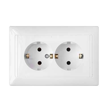 Розетка 2-м СП 16А IP20 с заземл. бел. Bylectrica РС16-313