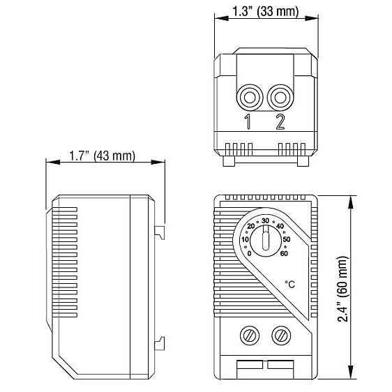 Термостат нормально-разомкнутый KTS011 0-60град.C для охлаждения с креплением Cabeus 7768c