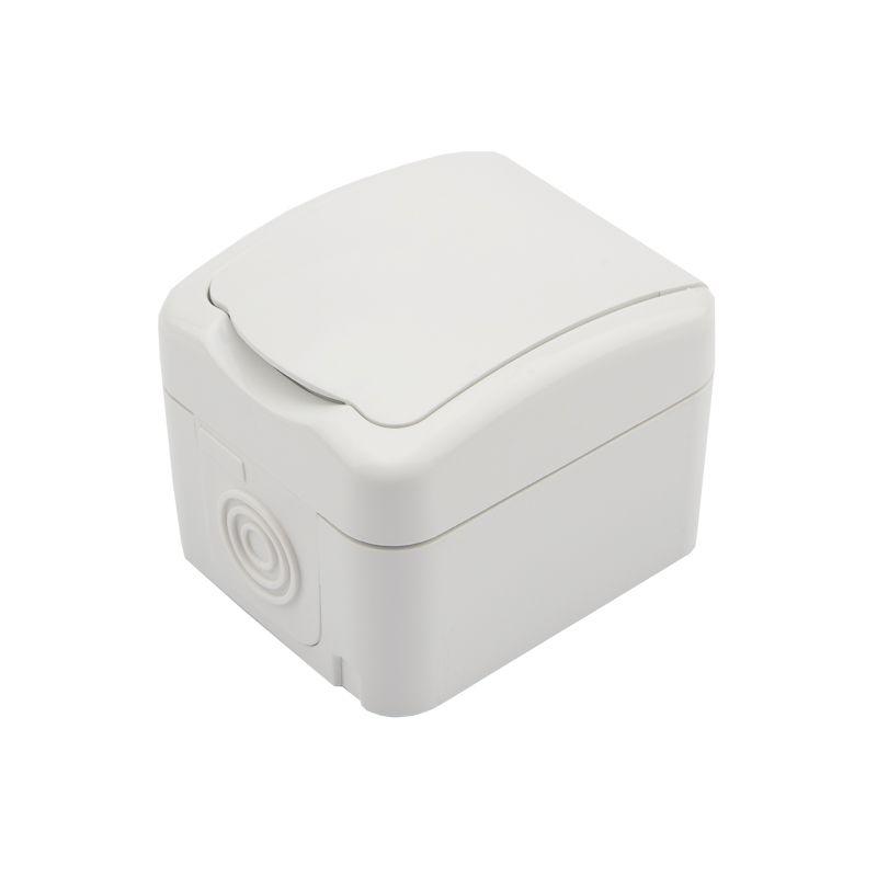 Розетка 1-м ОП Mini OG IP54 с заземл. керамика бел. Kranz KR-78-0605