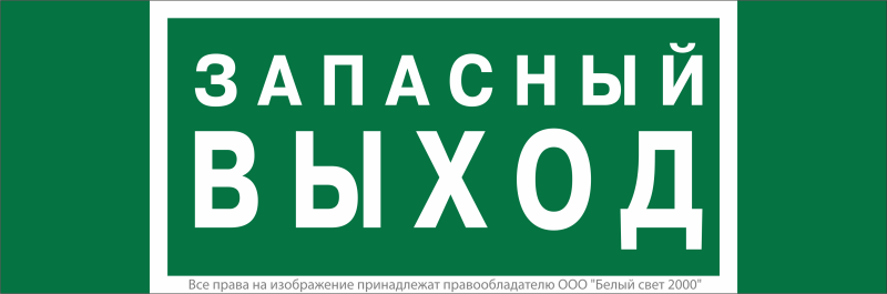 Знак безопасности NPU-3413.E43 "Запасный выход" Белый свет a24892
