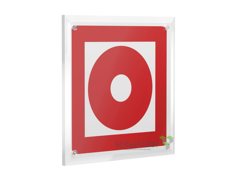 Знак безопасности PT-22228.F10"Кнопка включения установок пожарной автоматики" Белый свет a21611