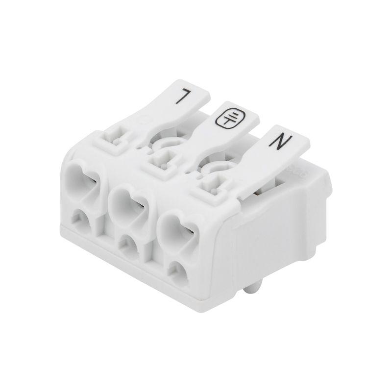 Клемма пружинная соединительная КСП 3-полюсная с монтажными ножками (уп.100шт) Rexant 07-6215-1