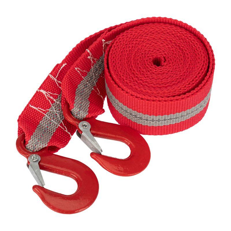 Трос буксировочный со светоотражающей лентой 5т 4м с двумя крюками в чехле Rexant 80-0228