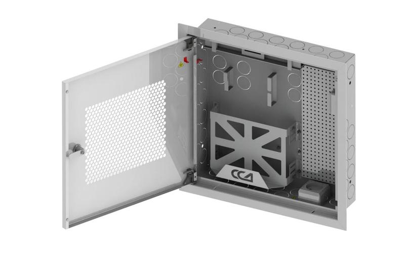 Шкаф квартирный телекоммуникационный встраиваемый с радиопрозрачной дверцей ШТ-НСс пустой ССД 130411-01175