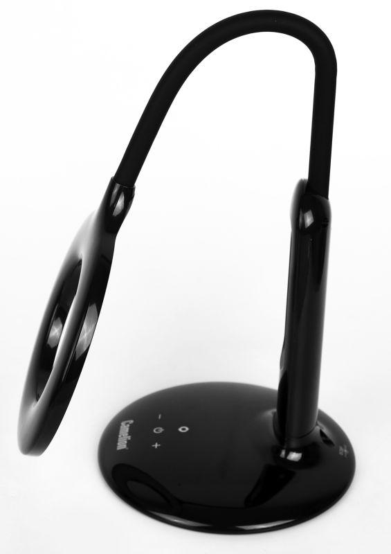 Светильник настольный KD-823 C02 LED 8Вт 230В 500лм сенс. термометр рег.ярк и цвет.темп. черн.Camelion 14415