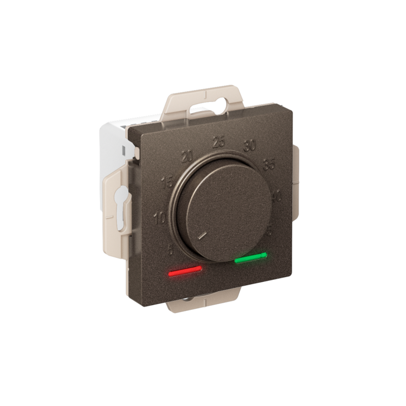 Механизм термостата ATLASDESIGN электрон. теплого пола с датчиком 10А мокко SchE ATN000635