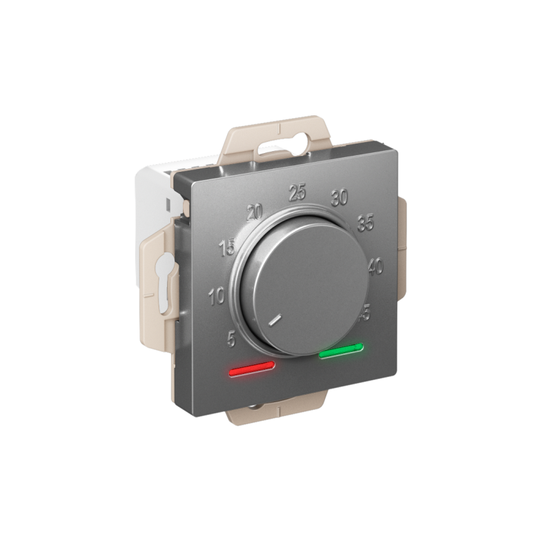 Механизм термостата ATLASDESIGN электрон. теплого пола с датчиком 10А сталь SchE ATN000935