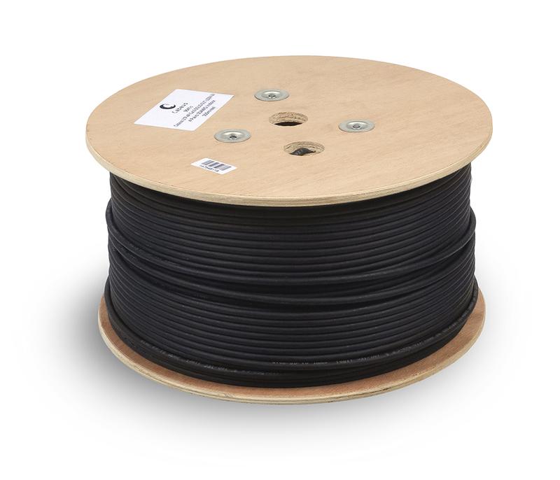 Кабель витая пара U/UTP кат.6 4х2х23AWG solid LSZH-UV OUTDOOR UTP-4P-Cat.6-SOLID-OUT-LSZH-UV черн. (уп.305м) Cabeus 9641c