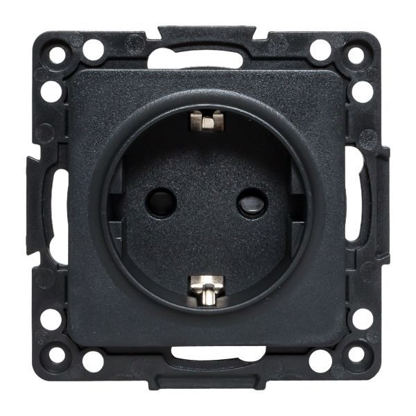 Розетка 1-м СП Стокгольм 16А с заземл. защ. шторки винтов. клеммы механизм черн. PROxima EKF EZR16-028-20