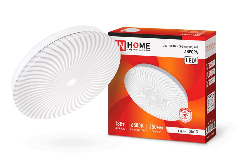 Светильник светодиодный DECO АВРОРА 18Вт 6500К 1170лм 230В 250х50мм IN HOME 4690612037370