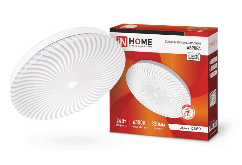 Светильник светодиодный DECO АВРОРА 24Вт 6500К 1560лм 230В 330х50мм IN HOME 4690612037394