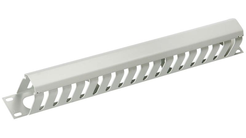 Органайзер кабельный JB07-1U-GY 19дюйм 1U с крышкой метал. (RAL7035) сер. Cabeus 7114c