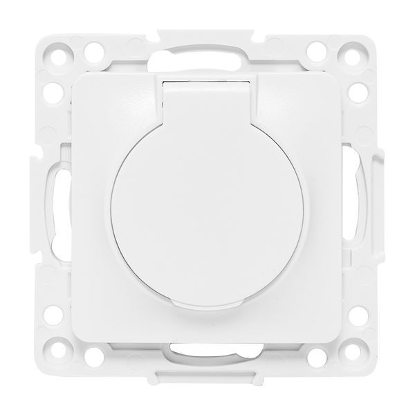 Розетка 1-м СП Стокгольм 16А IP44 с заземл. защ. шторки с крышкой механизм бел. PROxima EKF EYR16-028-10-44