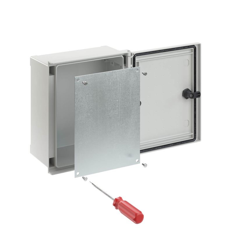 Панель монтажная для цельного навесного шкафа из фибергласа 500х400мм метал. DKC CN5054MP