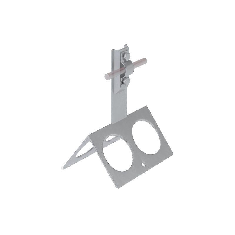 Держатель болтовой коньковый BKDB-H80-D5-10 INOX304 для прутка d5-10мм H=80мм нерж. с широк. осн. сталь КМ MA0120