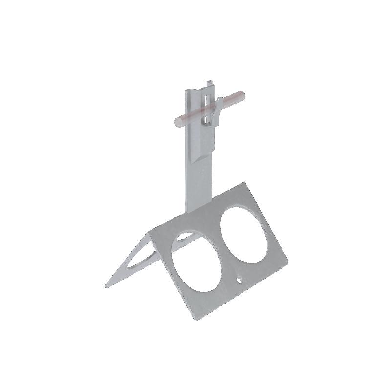 Держатель зажимной коньковый BKDZ-H100-D5-8 HD для прутка d5-8мм H=100мм с широк. осн. сталь гор. оцинк. КМ MA0113