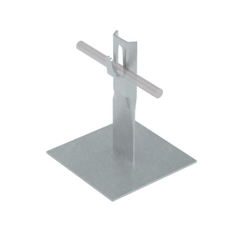 Держатель зажимной приклеиваемый PDZBO-H90-d5-8-HD для прутка d5-8мм без отверстий в осн. H=90мм сталь гор. оцинк. КМ MA0502