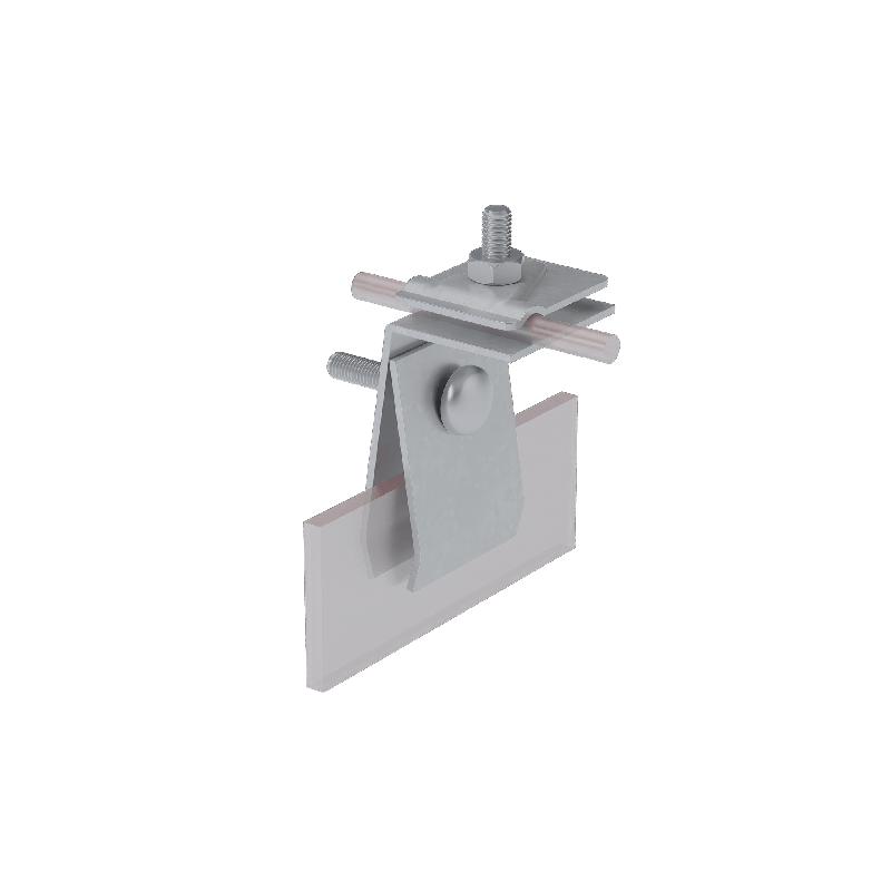 Держатель фальцевый FD-H70-D5-10 TD H=70мм для прутка d5-10мм сталь термодиффузион. цинк. КМ MA0210