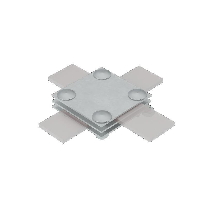 Соединитель крестообразный 3XS-B40 INOX304 для полосы до 40мм с 3 пластинами нерж. сталь КМ MA0050