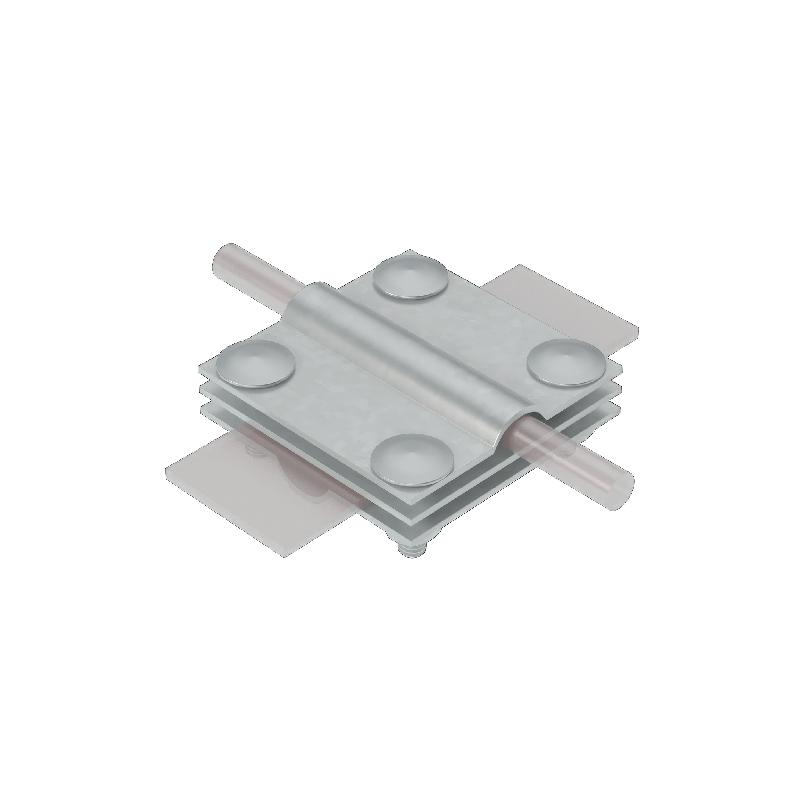 Соединитель крестообразный 3XS-D5-12-B40 INOX304 для прутка d5-12мм и полосы до 40мм с 3 пластинами нерж. сталь КМ MA0025