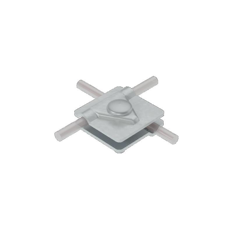 Соединитель универсальный 2USM-D5-10 INOX304 для прутка d5-10мм с 2 пластинами 40х40мм нерж. сталь КМ MA0285