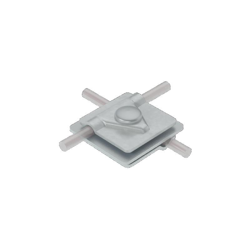 Соединитель универсальный 3USM-D5-10 HD для прутка d5-10мм с 3 пластинами 40х40мм сталь гор. оцинк. КМ MA0293