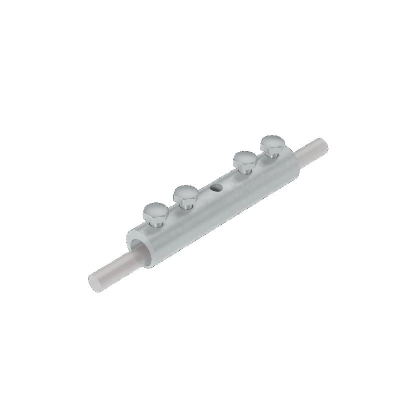 Соединитель четырехболтовой сквозной 4SS-D5-10 INOX304 для прутка d5-10мм нерж. сталь КМ MA0070