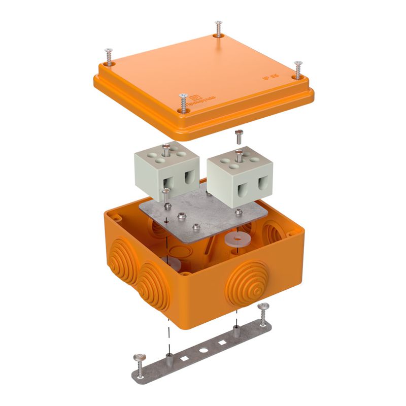 Коробка огнестойкая ОП 40-0300-FR10.0-4 Е15-Е120 100х100х50 Промрукав 40-0300-FR10.0-4