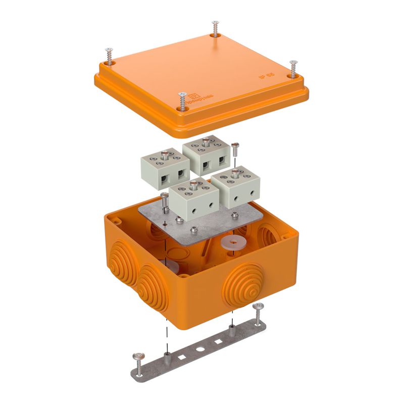 Коробка огнестойкая ОП 40-0300-FR2.5-8 Е15-Е120 100х100х50 Промрукав 40-0300-FR2.5-8