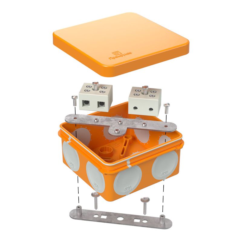 Коробка огнестойкая ОП двухкомпонентн. 60-0210-FR10.0-4 Е15-Е120 80х80х40 Промрукав 60-0210-FR10.0-4